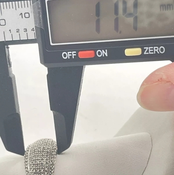 Vintage 1/4 CTW Diamond Round 925 Sterling Silver Multi Row Band Ring Size 8 - Picture 5 of 14